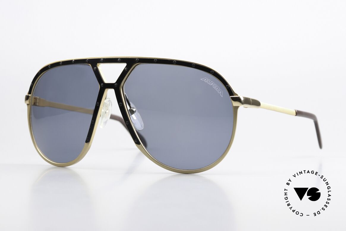 Alpina M1 Schwarz Gold Schwarz Version, ALPINA M1 West Germany Sonnenbrille von 1986, Passend für Herren