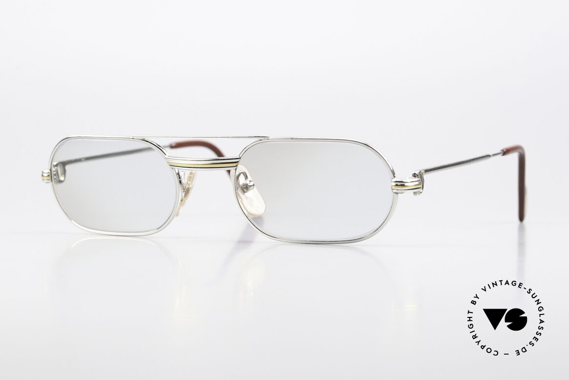 Cartier MUST LC - S Luxus Platin Brillenfassung, MUST: das erste Modell der Lunettes Collection '83, Passend für Herren