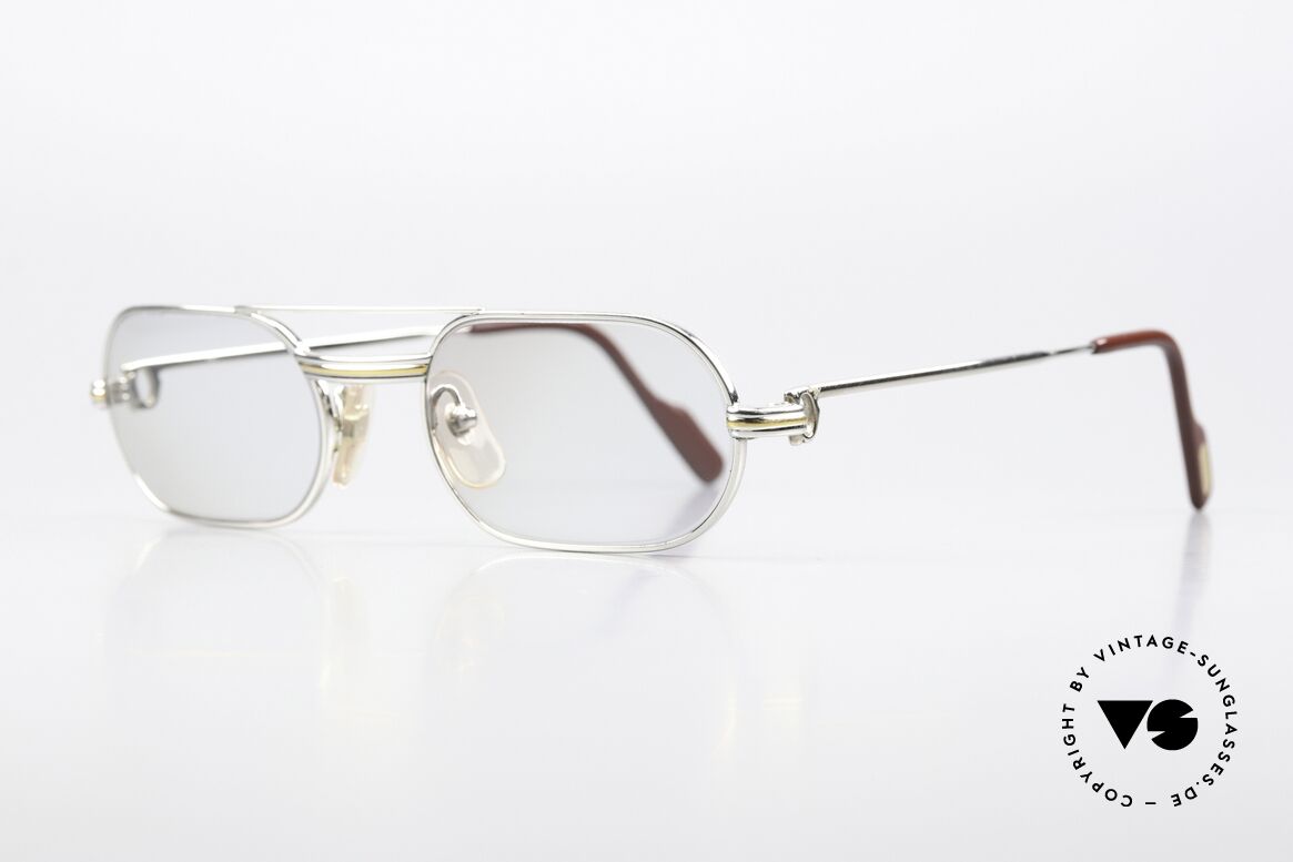 Cartier MUST LC - S Luxus Platin Brillenfassung, LIMITIERTE Platin-Ausführung (entsprechend edel), Passend für Herren