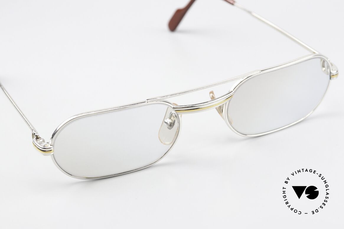 Cartier MUST LC - S Luxus Platin Brillenfassung, Gläser mit leichtem Verlauf sollten getauscht werden, Passend für Herren