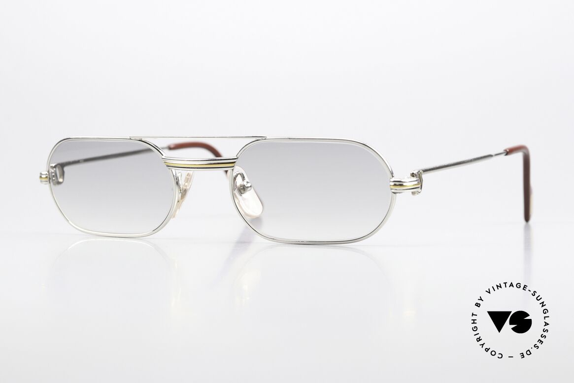 Cartier MUST LC - S Luxus Platin Brillenfassung, hier mit Louis Cartier Dekor in S Größe 53-20, 130, Passend für Herren