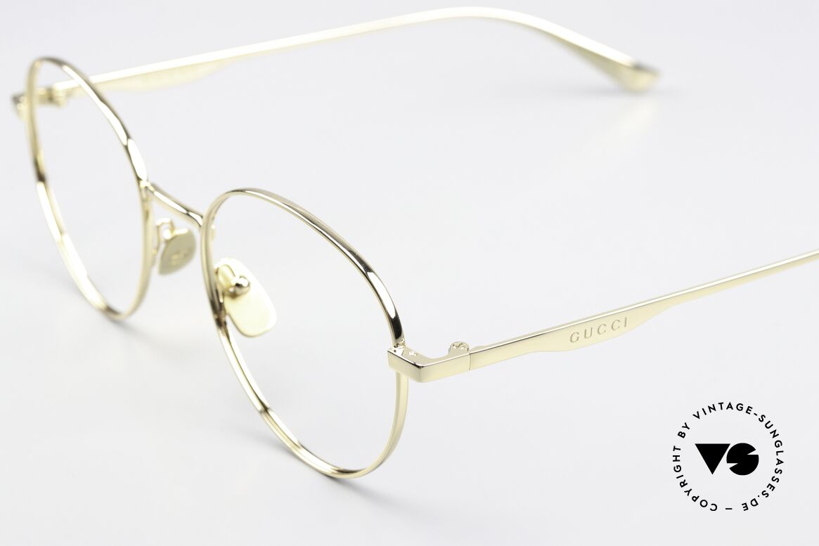 Gucci GG0337O Pantobrille Unisex 53mm, vergoldete Brillenfassung, made in Japan Qualität, Passend für Herren und Damen