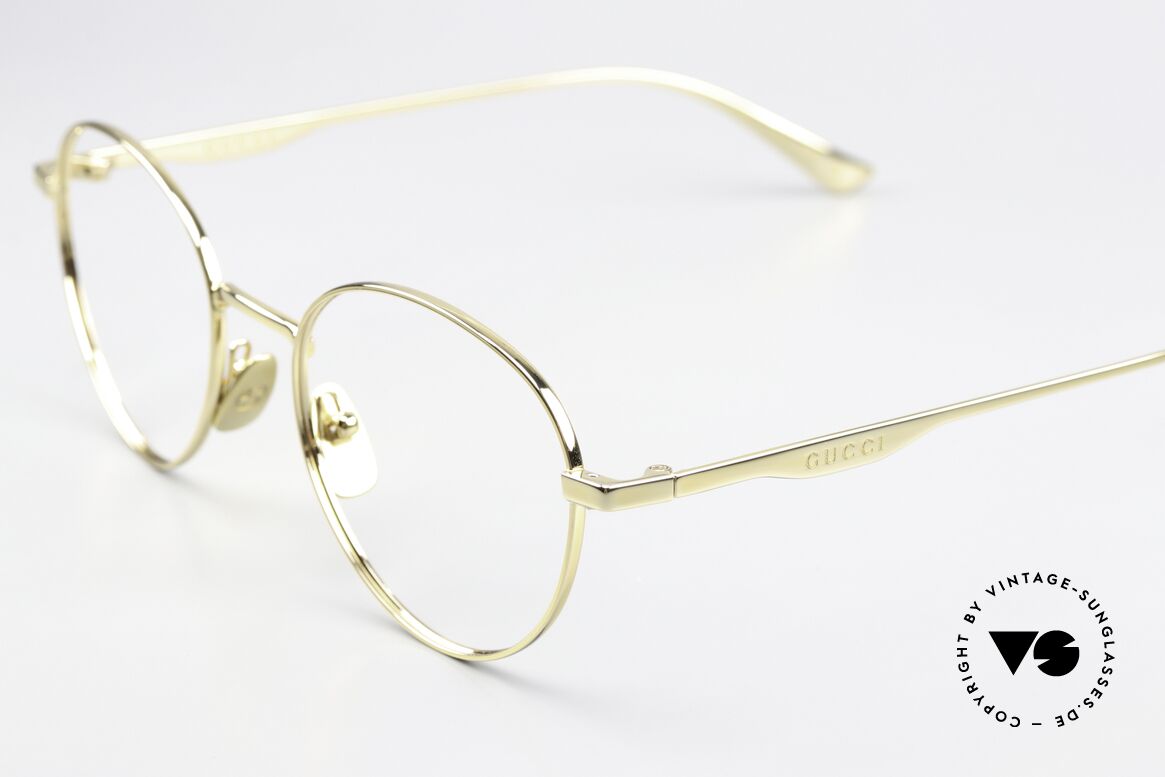Gucci GG0337O Pantobrille Unisex 51mm, vergoldete Brillenfassung, made in Japan Qualität, Passend für Herren und Damen
