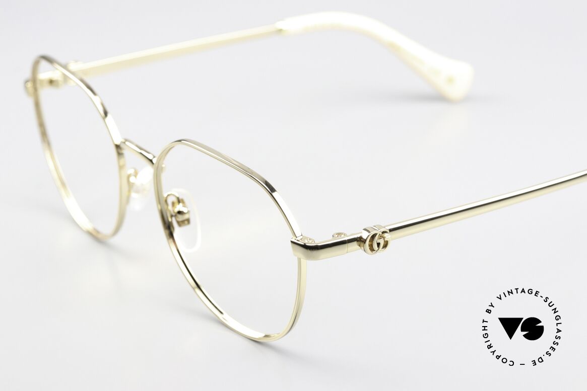 Gucci GG1145O Weibliche Pantobrille 50mm, vergoldete Brillenfassung, made in Japan Qualität, Passend für Damen