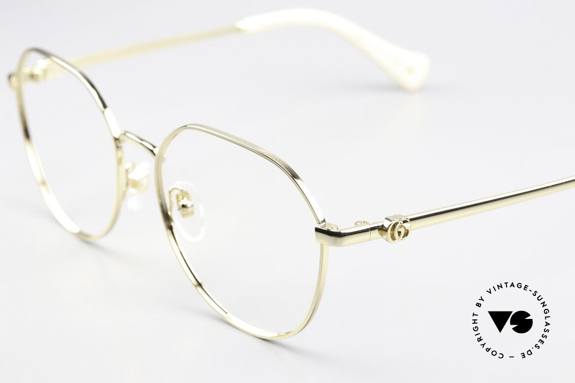 Gucci GG1145O Weibliche Pantobrille 54mm, vergoldete Brillenfassung, made in Japan Qualität, Passend für Damen