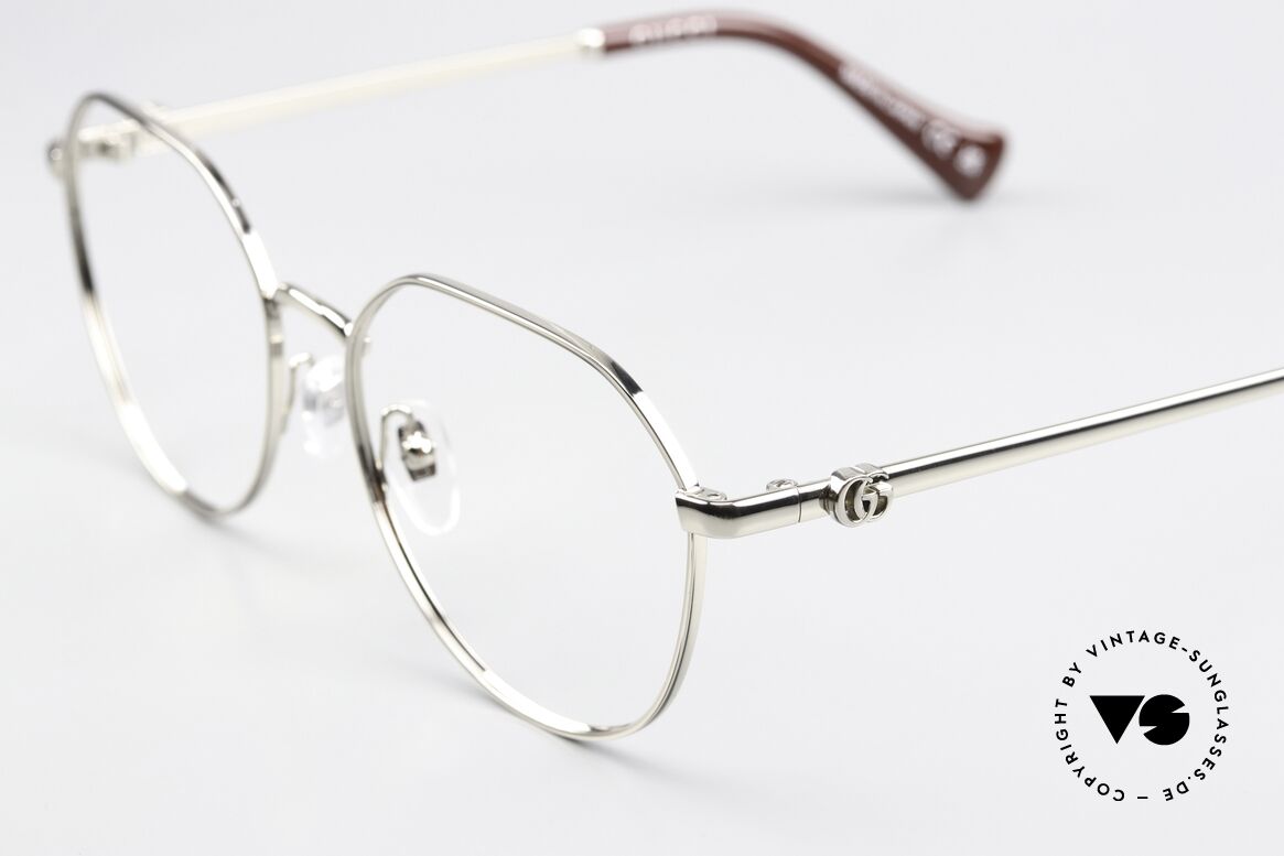 Gucci GG1145O Damen Pantobrille 54mm, silber glänzende Fassung, made in Japan Qualität, Passend für Damen