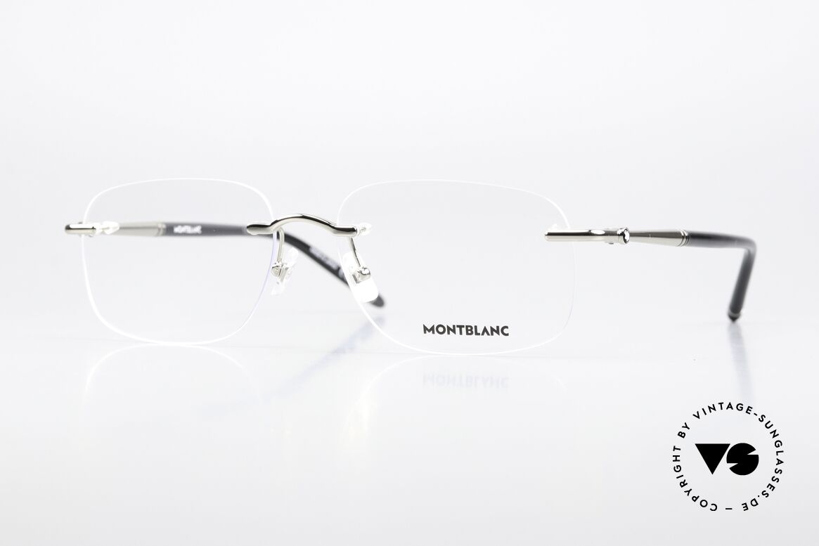 Montblanc MB0071O Randlosbrille Made In Japan, randlose Montblanc Brille, MB0071O in Größe 58/17, Passend für Herren