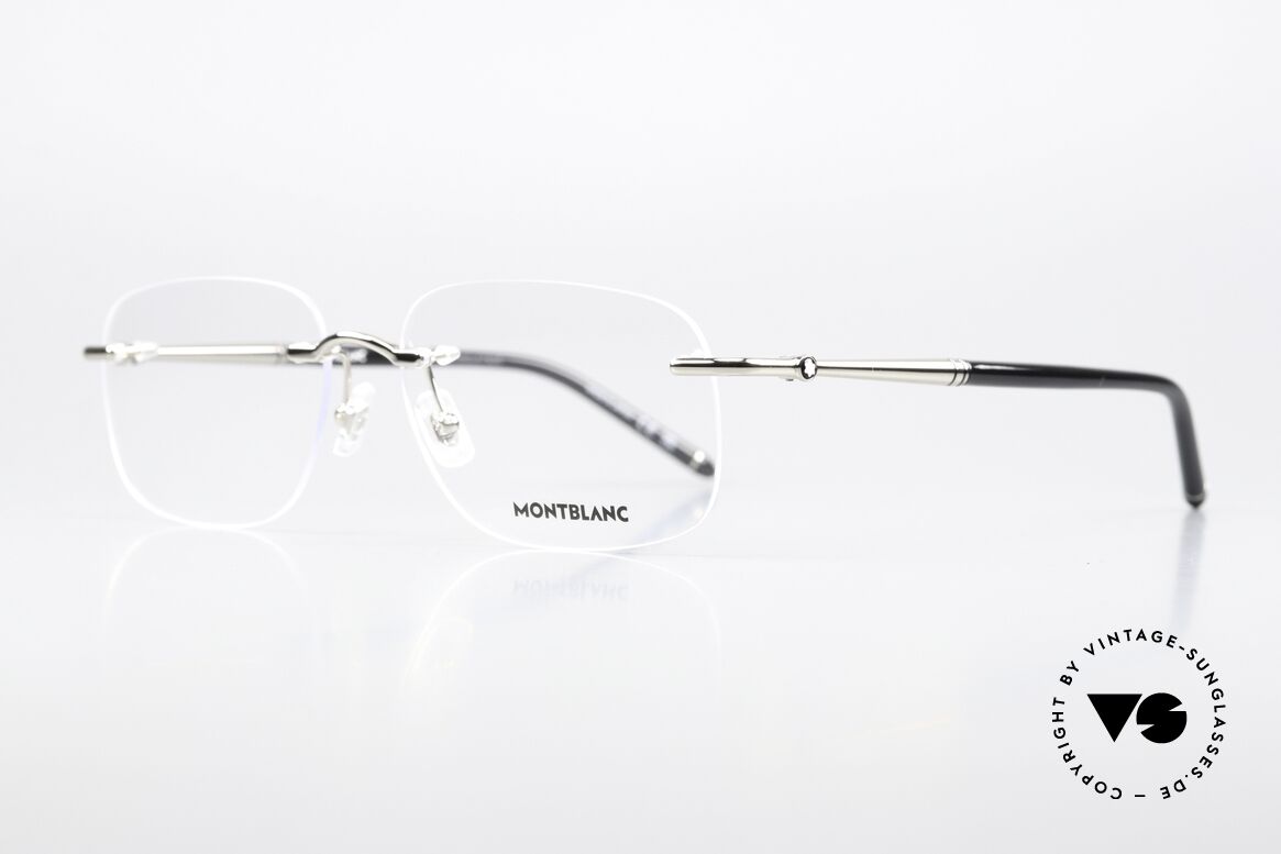 Montblanc MB0071O Randlosbrille Made In Japan, sehr elegante Herrenbrille; zeitlose Luxus-Fassung!, Passend für Herren