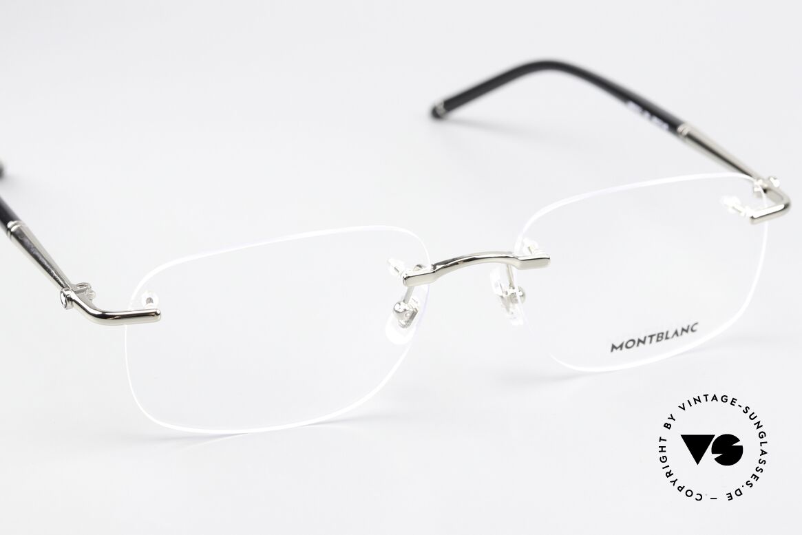 Montblanc MB0071O Randlosbrille Made In Japan, Glasform ist ggf. veränderbar (somit auch die Größe), Passend für Herren
