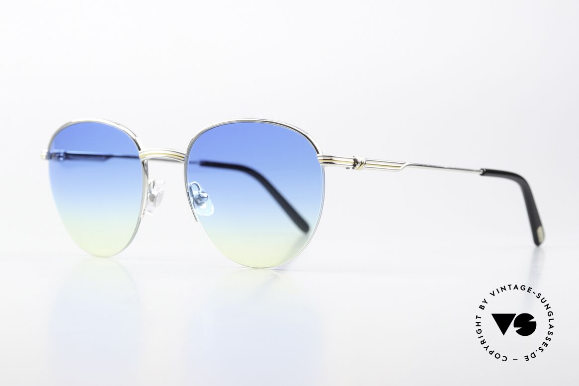 Cartier Colisee - S Runde Luxus Platin Brille, flexibler Halbrahmen (Top-Qualität), Luxusbrille!, Passend für Herren und Damen