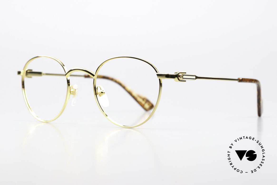 Gucci GG1222O Pantobrille Vergoldet 48mm, zeitloses Panto-Brillendesign; wirklich elegant, Passend für Herren und Damen