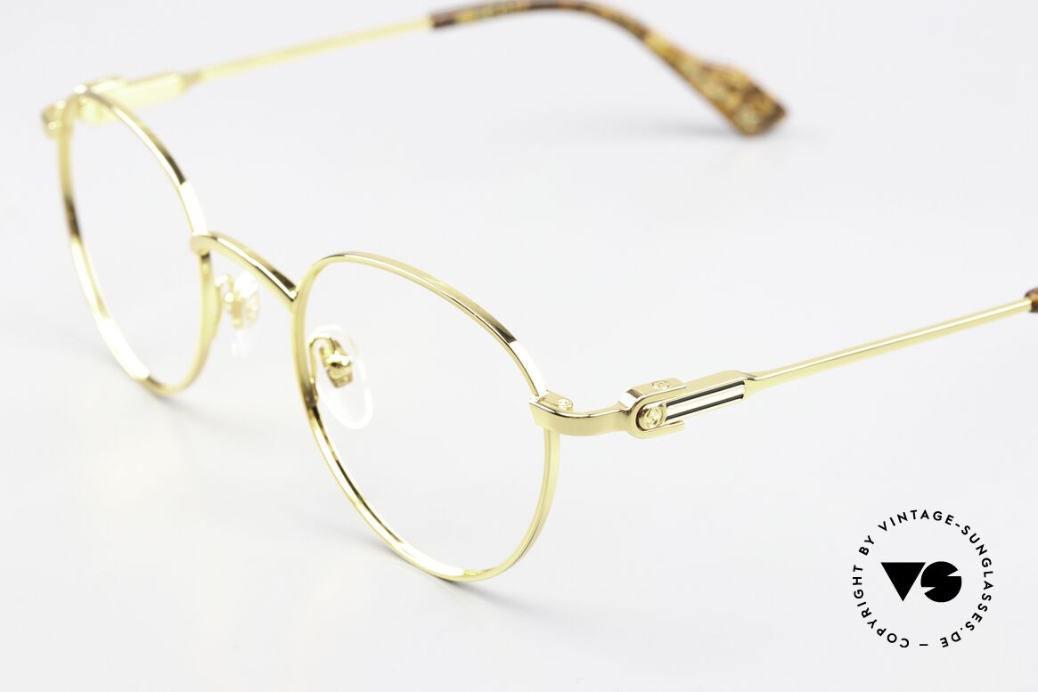 Gucci GG1222O Pantobrille Vergoldet 48mm, vergoldete Brillenfassung, made in Japan Qualität, Passend für Herren und Damen