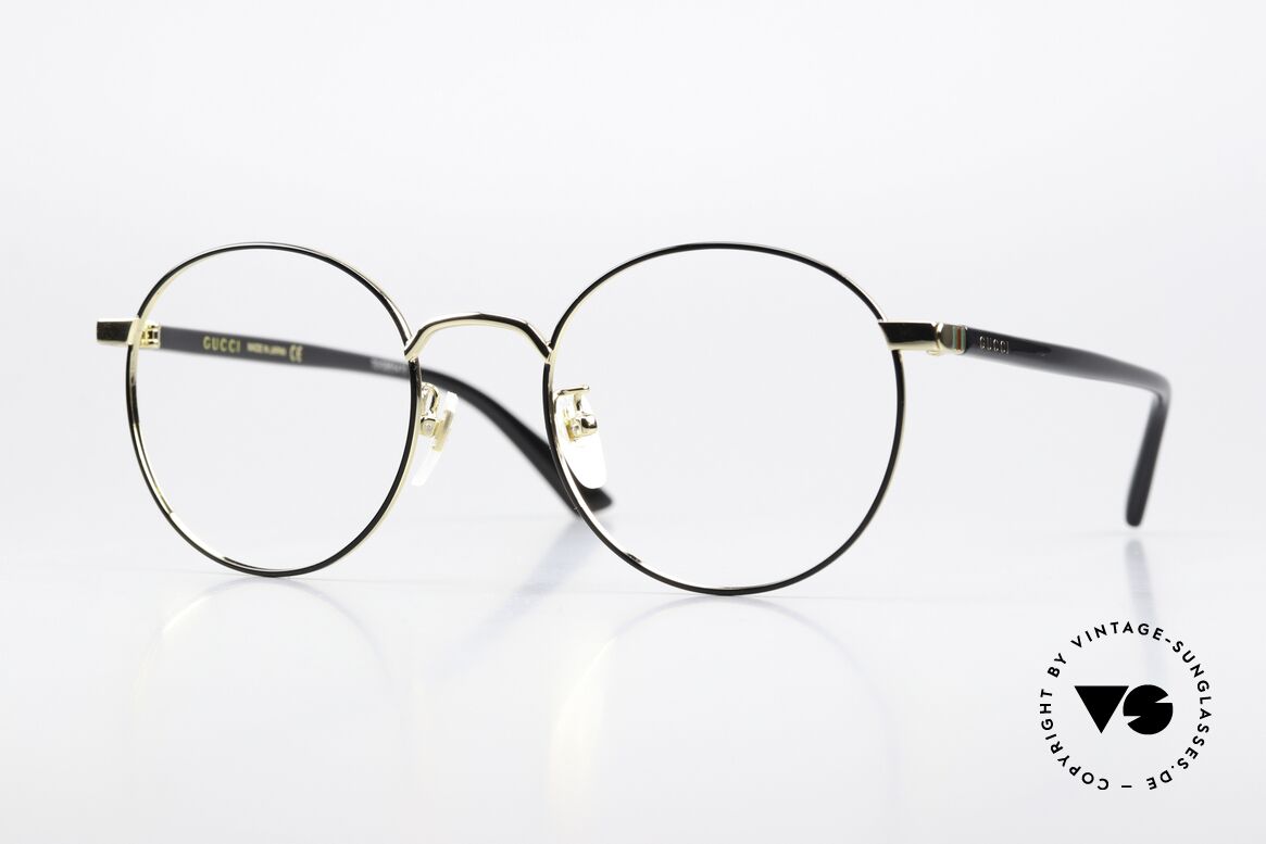 Gucci GG0297OK Runde Brille Gold Schwarz 52, Gucci Brille GG0297OK, Größe 52-21, 150, c. 003, Passend für Herren und Damen