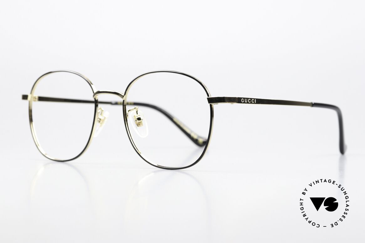 Gucci GG1469OA Panto Eckig Gold Schwarz 51, eckiges Panto-Brillendesign; wirklich elegant, Passend für Herren und Damen