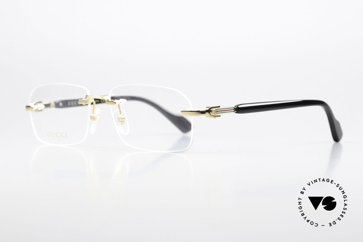 Gucci GG1221O Brille Randlos Unisex Gold, Glasform,- Breite sind jedoch auch veränderbar, Passend für Herren und Damen