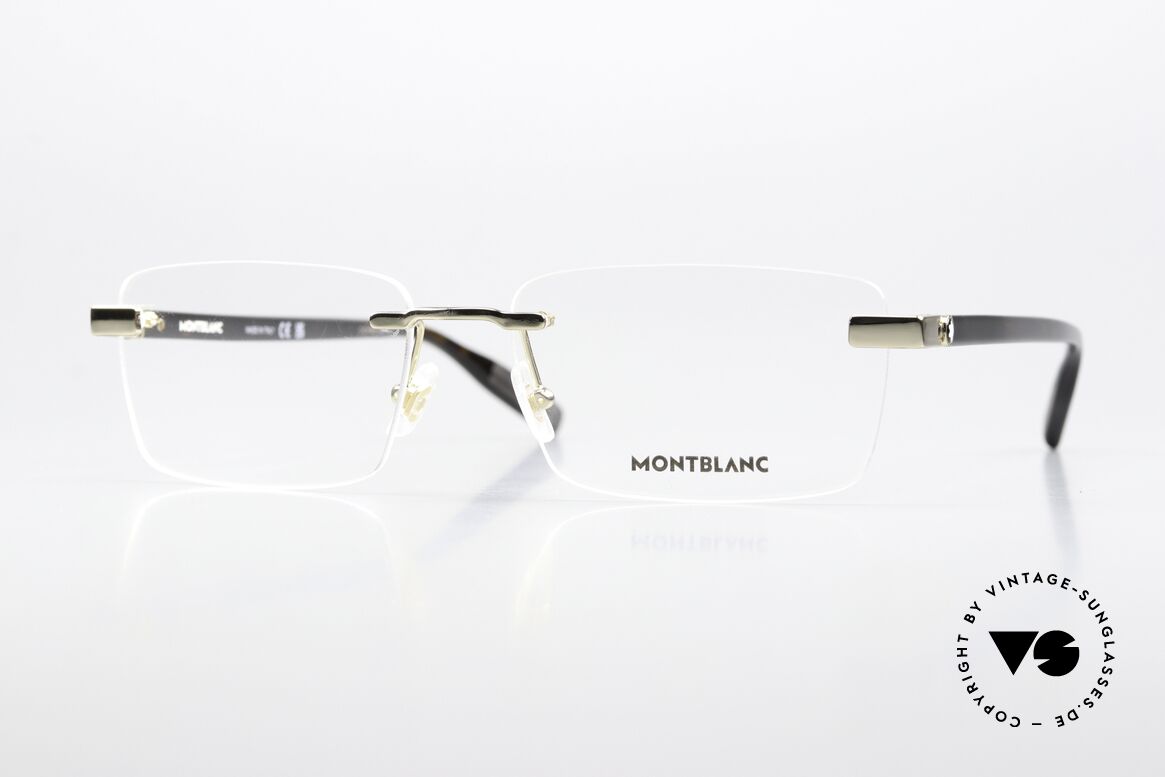 Montblanc MB0055O Edle Herrenbrille Randlos, randlose Montblanc Brille, MB0055O in Größe 56/17, Passend für Herren