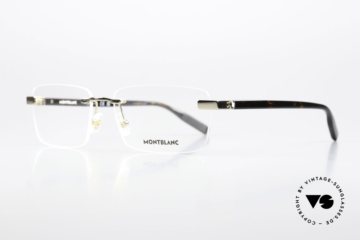 Montblanc MB0055O Edle Herrenbrille Randlos, sehr elegante Herrenbrille; zeitlose Luxus-Fassung!, Passend für Herren