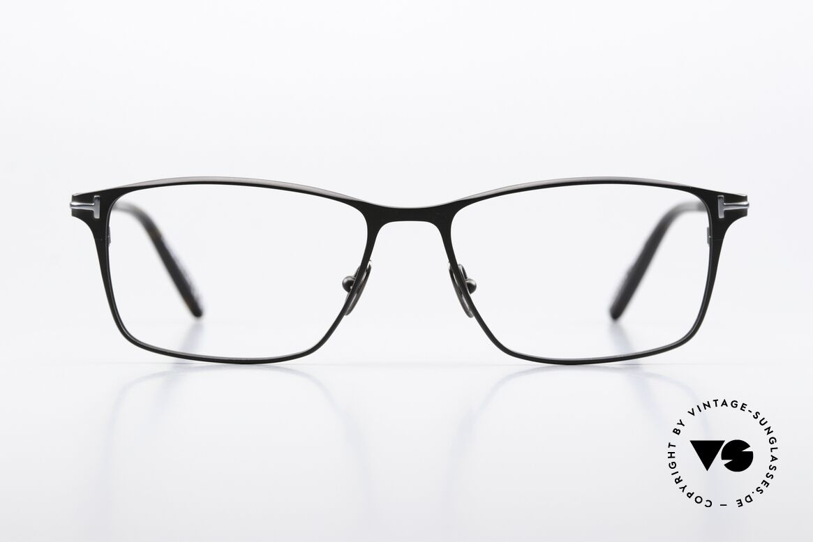 Tom Ford TF5935 Eckige Vollrandbrille Titan, eckige Vollrandbrille für Herren; made in Japan, Passend für Herren