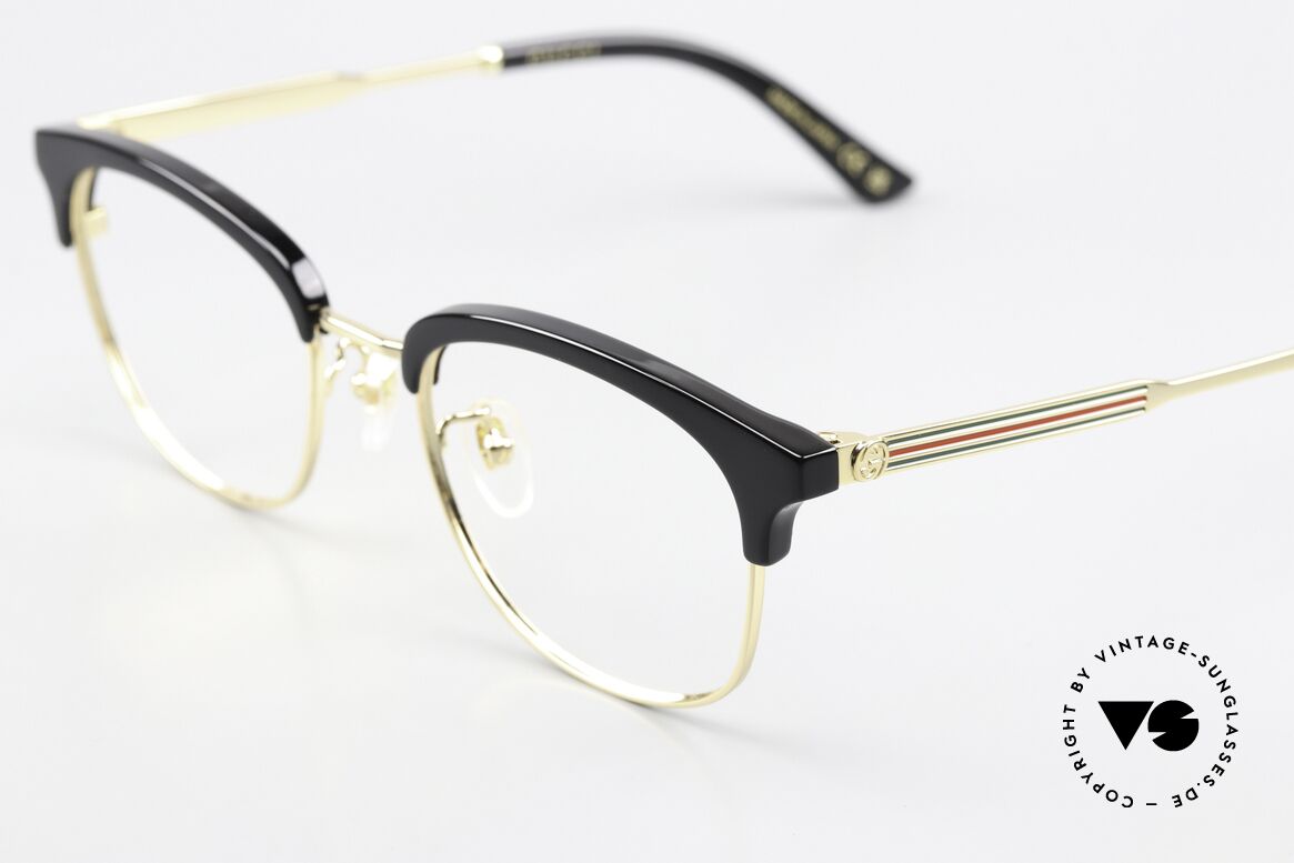 Gucci GG0590OK Kombibrille Gold Schwarz, Brillenfassung in gold & schwarz; made in Japan, Passend für Herren und Damen