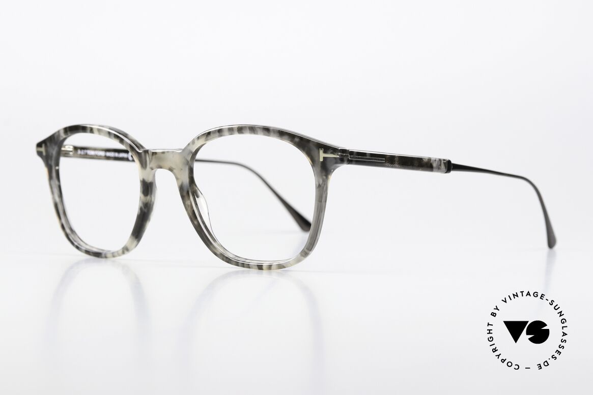 Tom Ford TF5484 Herren Designer Brille Titan, sehr interessante Farbe: grau marmoriert / gunmetal, Passend für Herren
