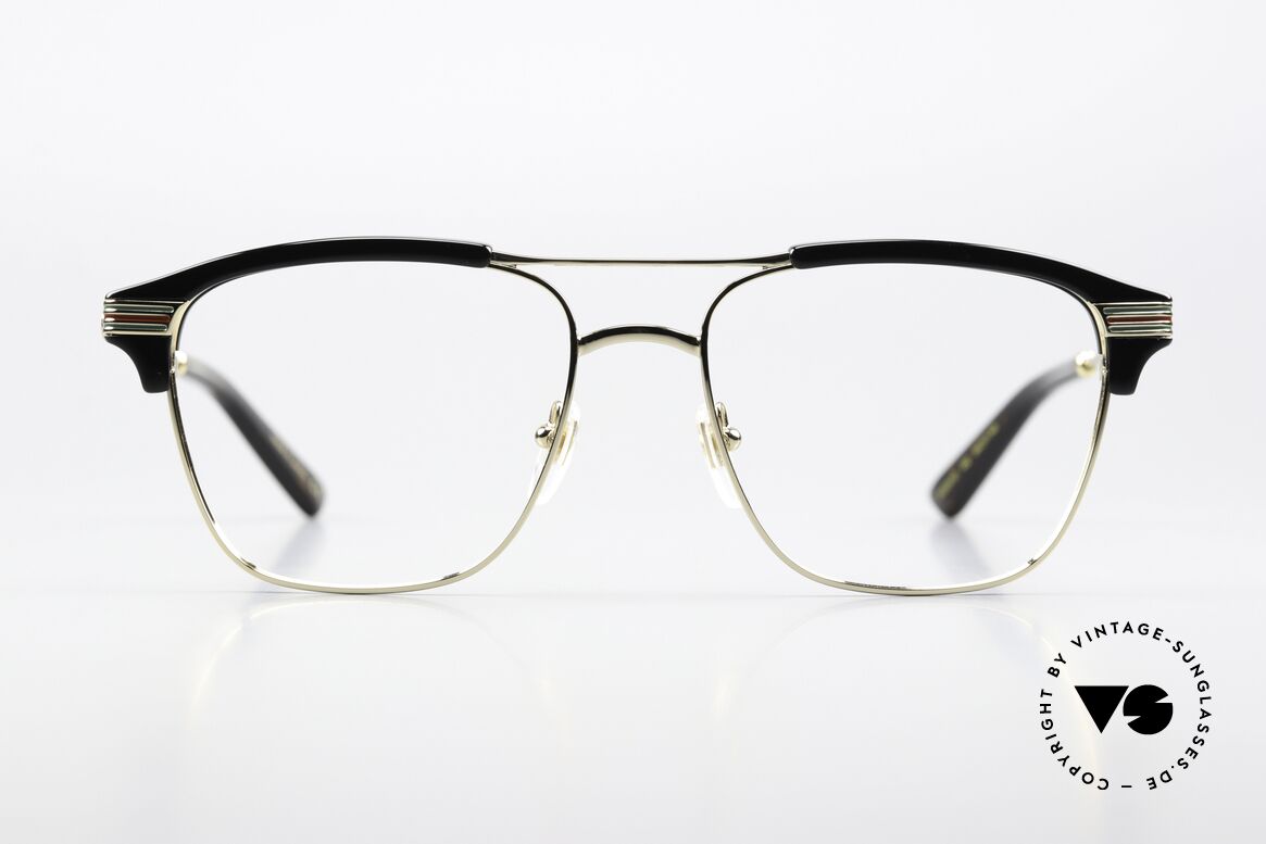 Gucci GG0241O Azetat Und Metall-Brille, Kombibrille: Metallfassung mit Azetat-Oberrand, Passend für Herren