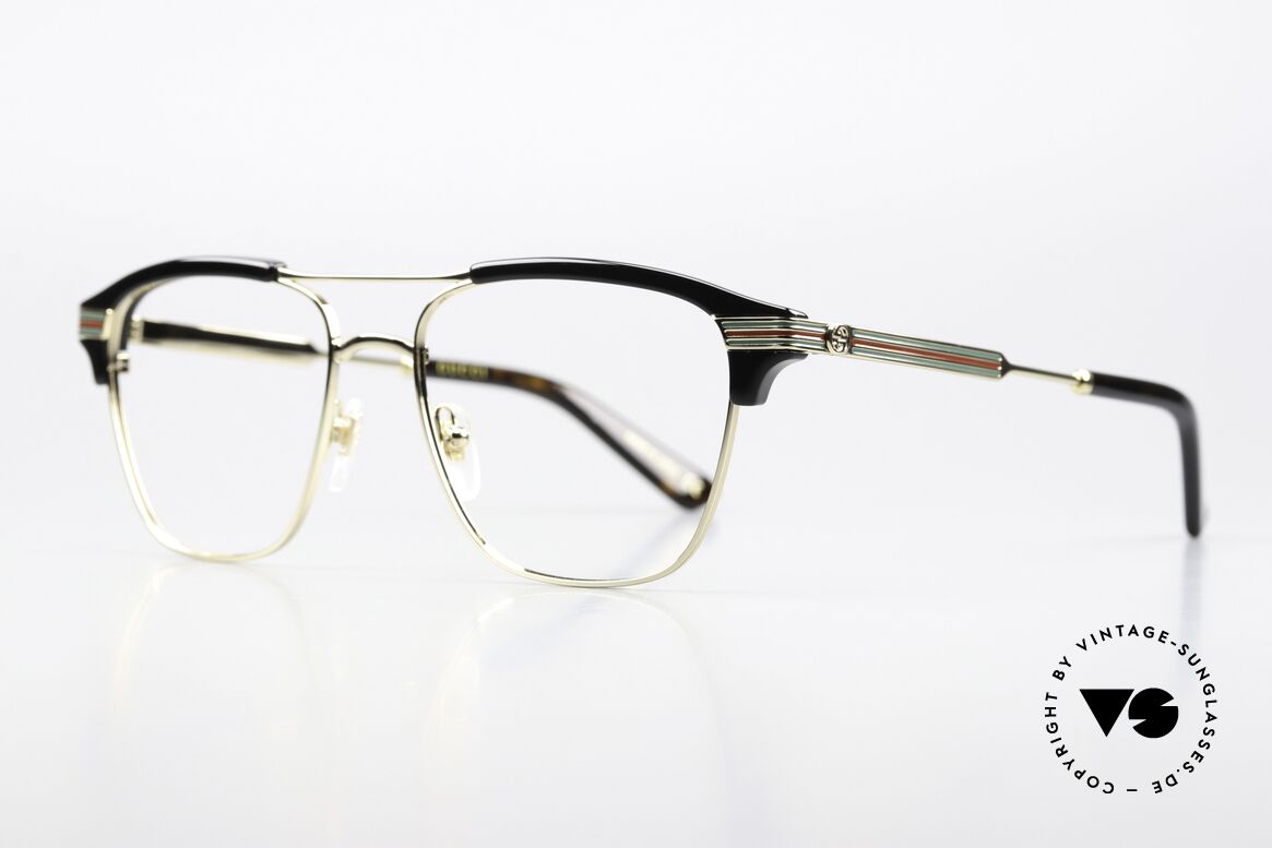 Gucci GG0241O Azetat Und Metall-Brille, eher eine Herrenbrille in LARGE Größe (142mm), Passend für Herren