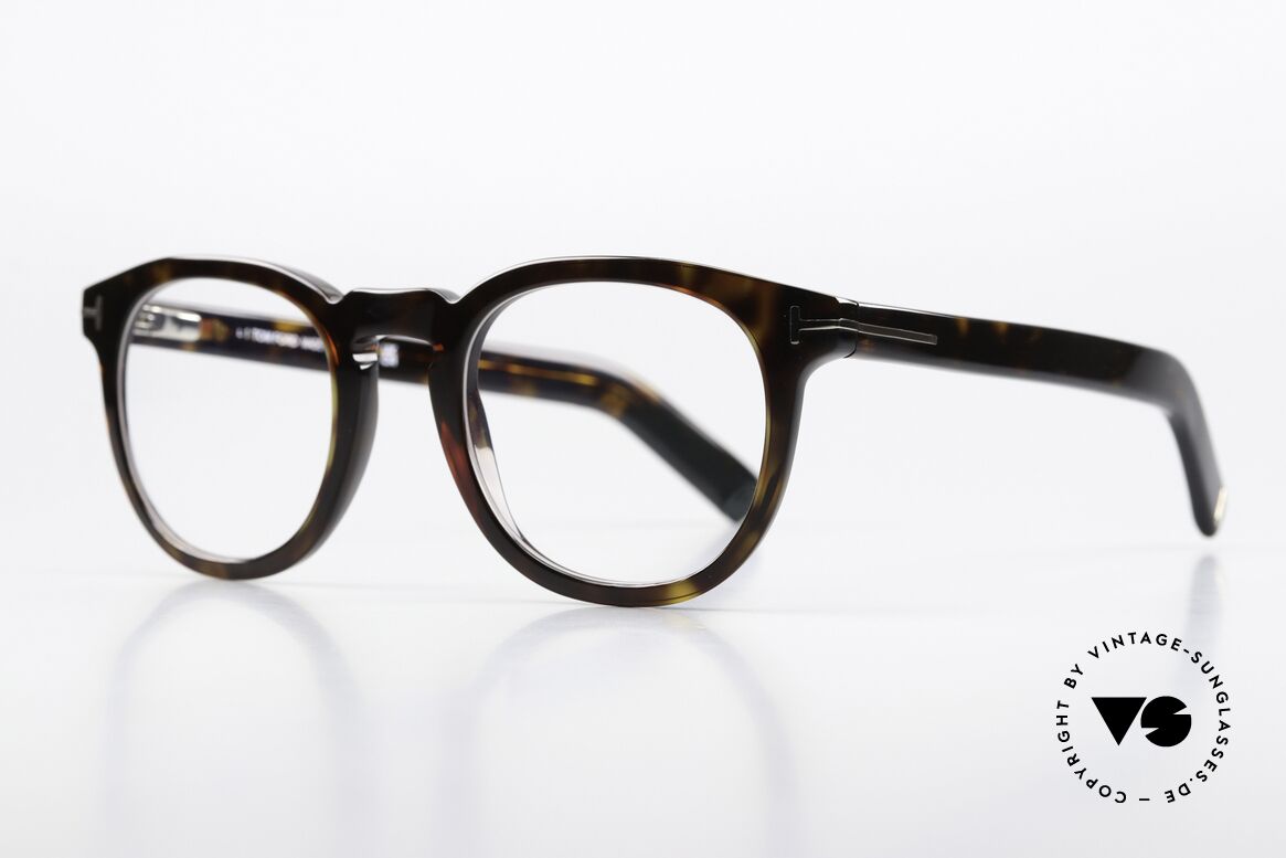 Tom Ford TF5629 Interessante Designerbrille, wirklich zeitlose Rahmenfarbe in Schildpatt-Braun, Passend für Herren und Damen