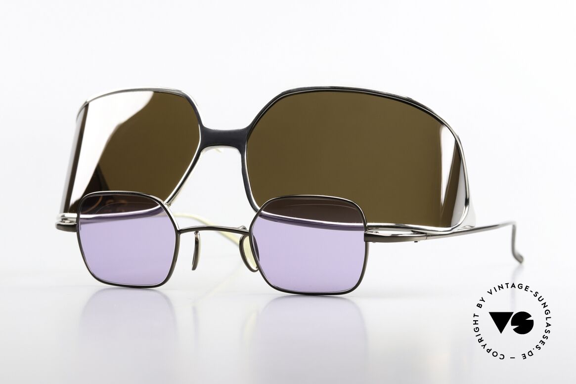 Christian Roth 14004 Kleine Brille Grosser Clip-On, tolle Christian Roth vintage Sonnenbrille von 2000, Passend für Herren und Damen