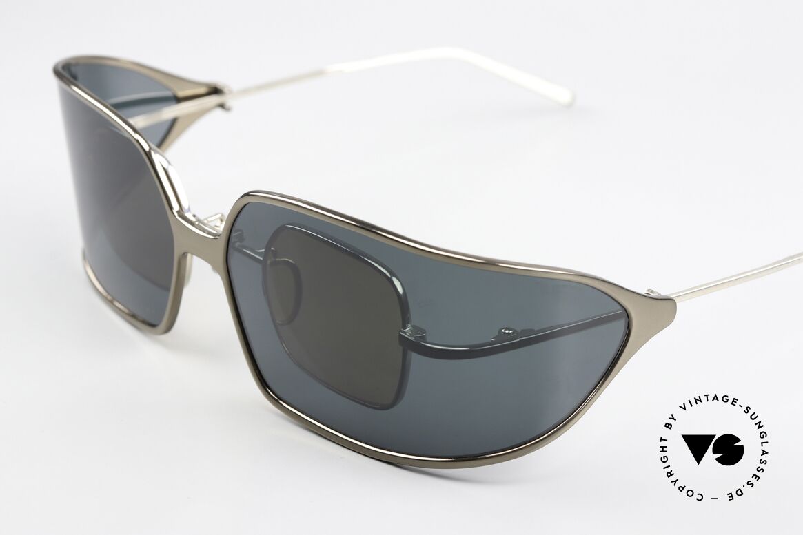 Christian Roth 14004 2 In 1 Brille Made In Japan, mit großem Wrap Around Sonnen-Clip; polarisierend, Passend für Herren und Damen