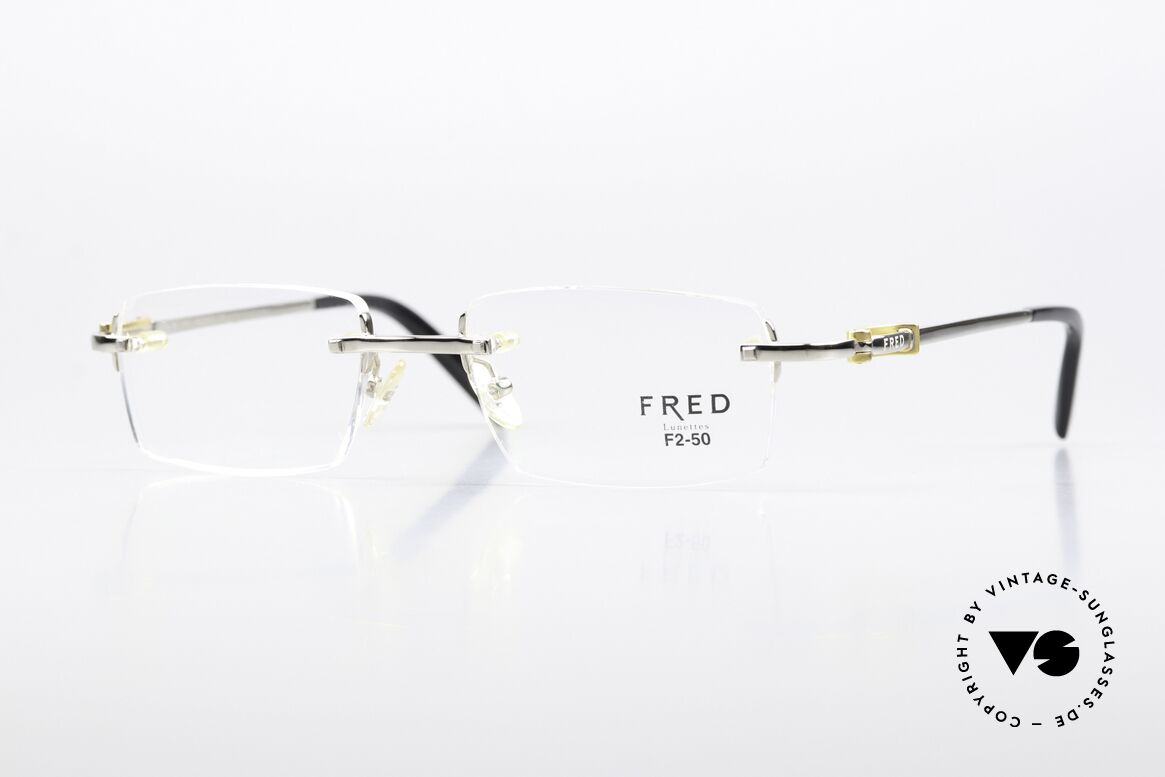 Fred Aberdeen Markante Eckige Glasform, original Fred Brille, Model 'ABERDEEN' in Größe 50, Passend für Herren