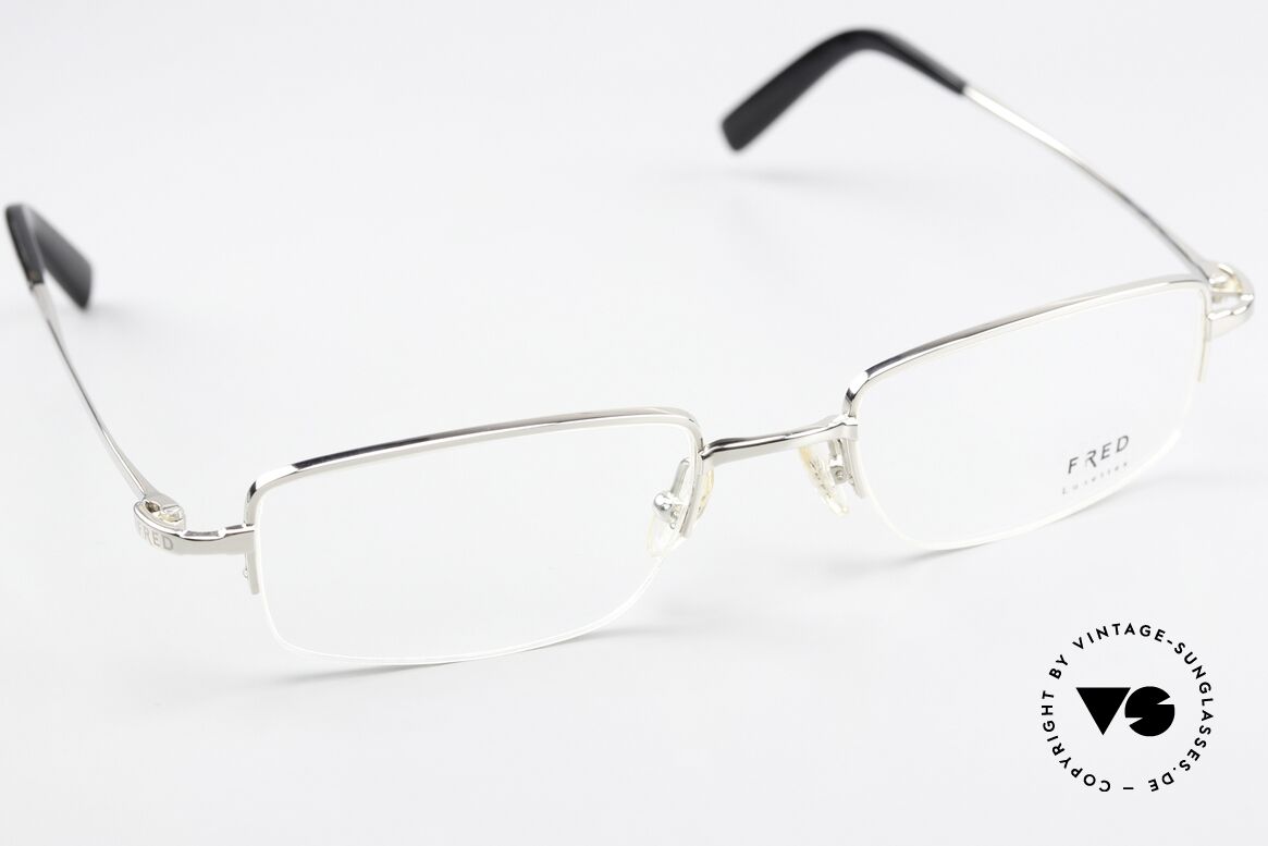 Fred Manhattan N2 Nylorbrille Luxus Platinum, die DEMO Gläser sollten durch optische ersetzt werden, Passend für Herren und Damen