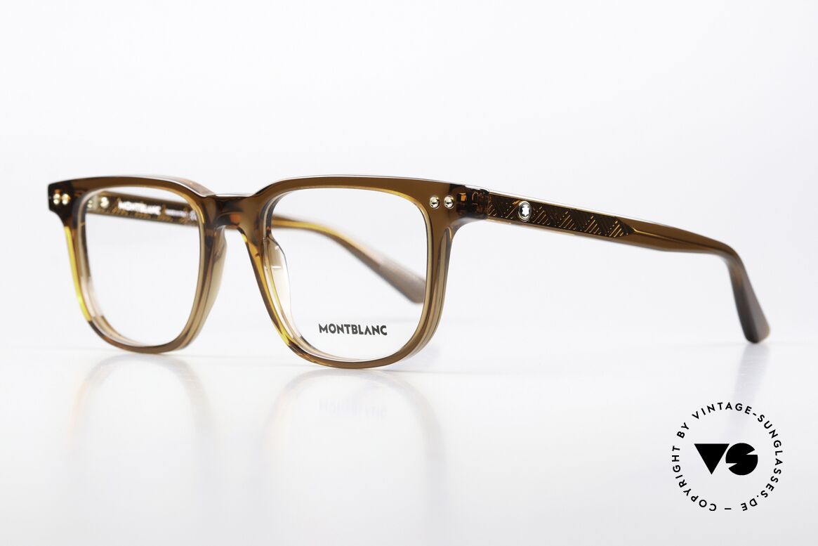 Montblanc MB0256O Herrenbrille Eckig Azetat, sehr elegante Herrenbrille, zeitlose Azetat-Fassung, Passend für Herren