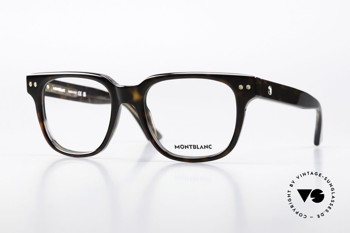 Montblanc MB0321O Eckige Herrenbrille Azetat, eckige Brille von Montblanc, MB0321O; Größe 53/19, Passend für Herren