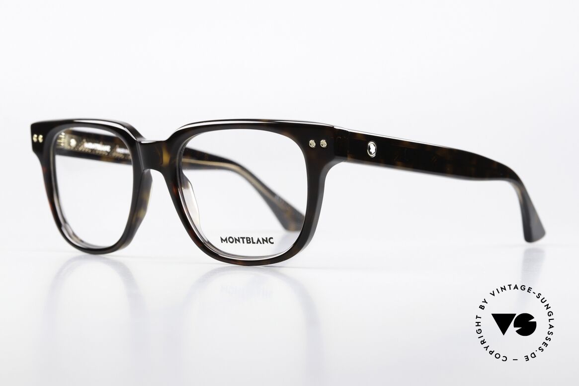 Montblanc MB0321O Eckige Herrenbrille Azetat, sehr elegante Herrenbrille, zeitlose Azetat-Fassung, Passend für Herren