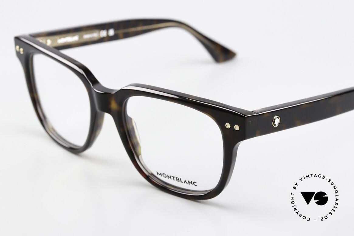 Montblanc MB0321O Eckige Herrenbrille Azetat, aber auch als markante Damenbrille ein Hingucker, Passend für Herren