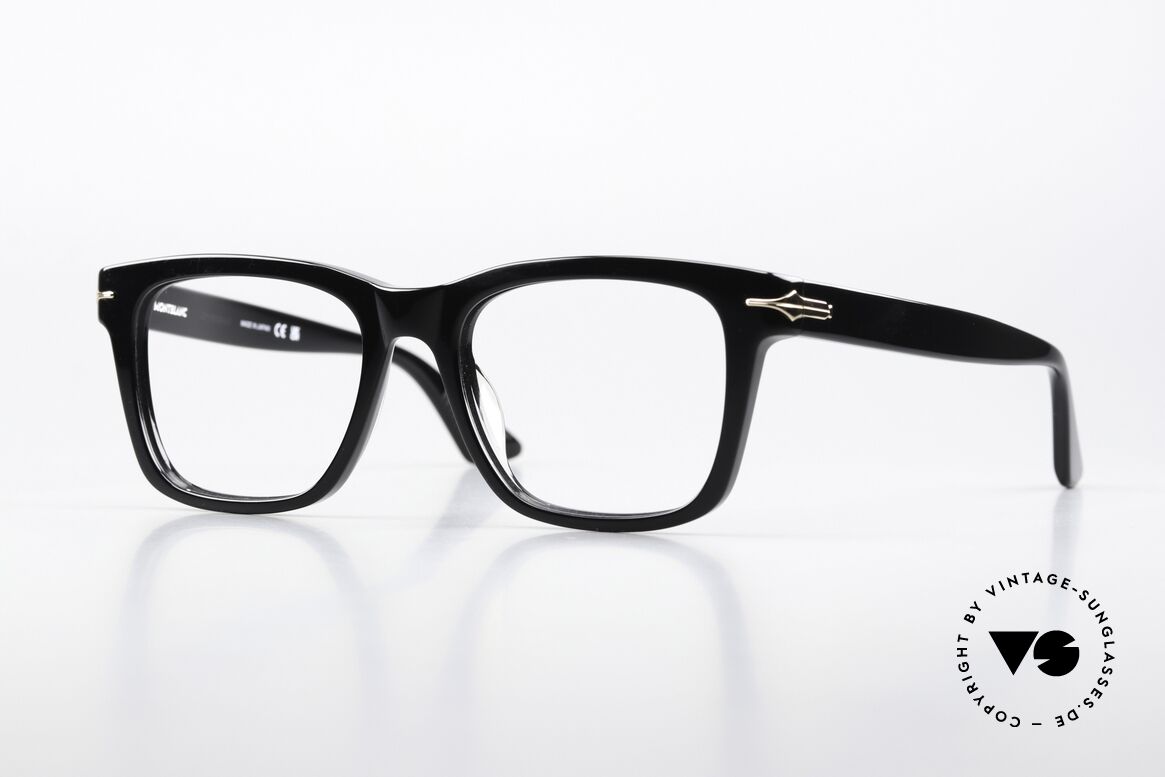 Montblanc MB0266O Vollrandbrille Eckig Schwarz, eckige Brille von Montblanc, MB0266O; Größe 54/19, Passend für Herren