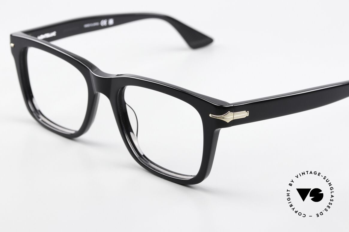 Montblanc MB0266O Vollrandbrille Eckig Schwarz, aber auch als markante Damenbrille ein Hingucker, Passend für Herren