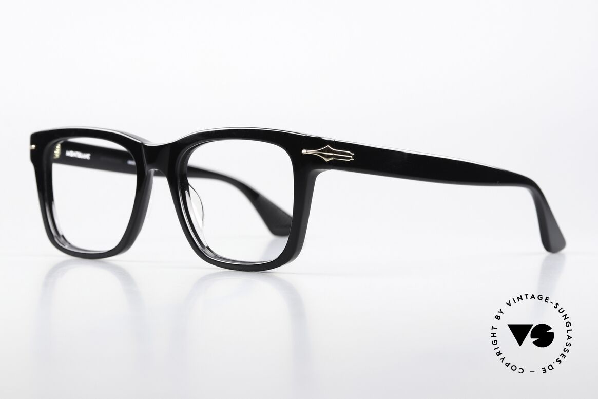 Montblanc MB0266O Vollrandbrille Eckig Schwarz, sehr elegante Herrenbrille; ital. AZETAT-Fassung, Passend für Herren