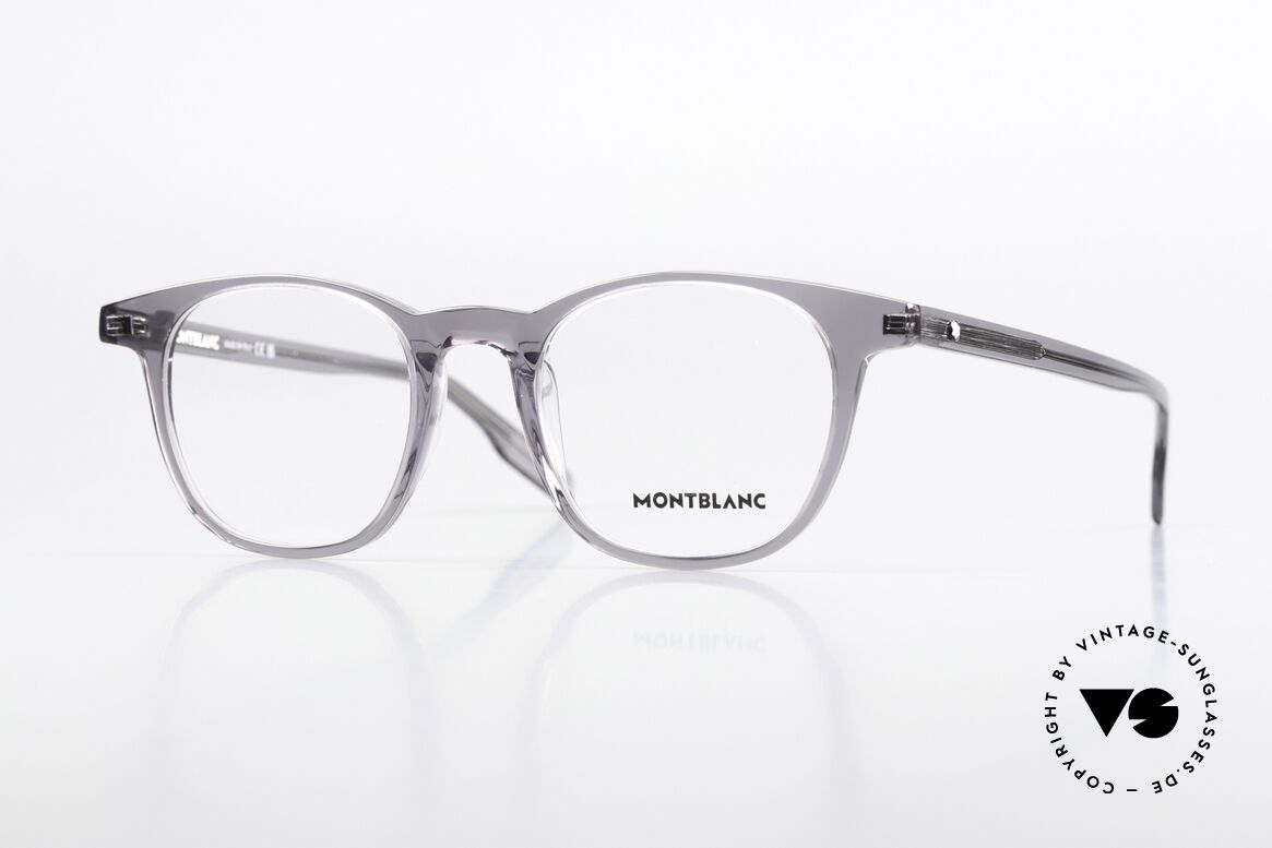 Montblanc MB0153O Azetat Vollrandbrille Herren, klassische Herrenbrille von Montblanc; smoky gray, Passend für Herren