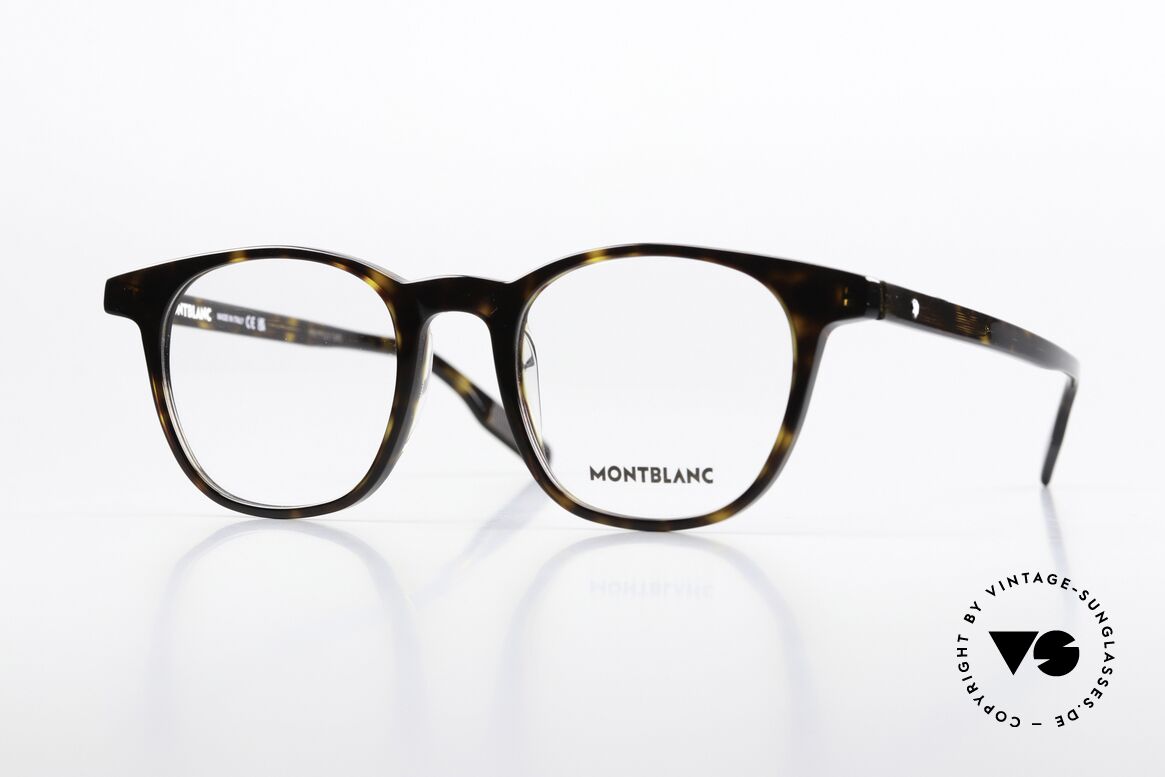 Montblanc MB0153O Klassische Brille Für Männer, klassische Männerbrille in schildpatt von Montblanc, Passend für Herren