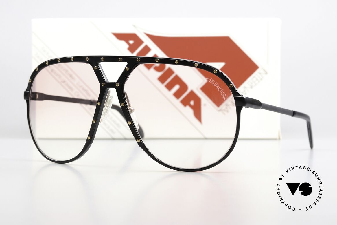 Alpina M1 Seltene Sammler Sonnenbrille, die alte Legende im unberührten Zustand; Gr. 64/14, Passend für Herren und Damen