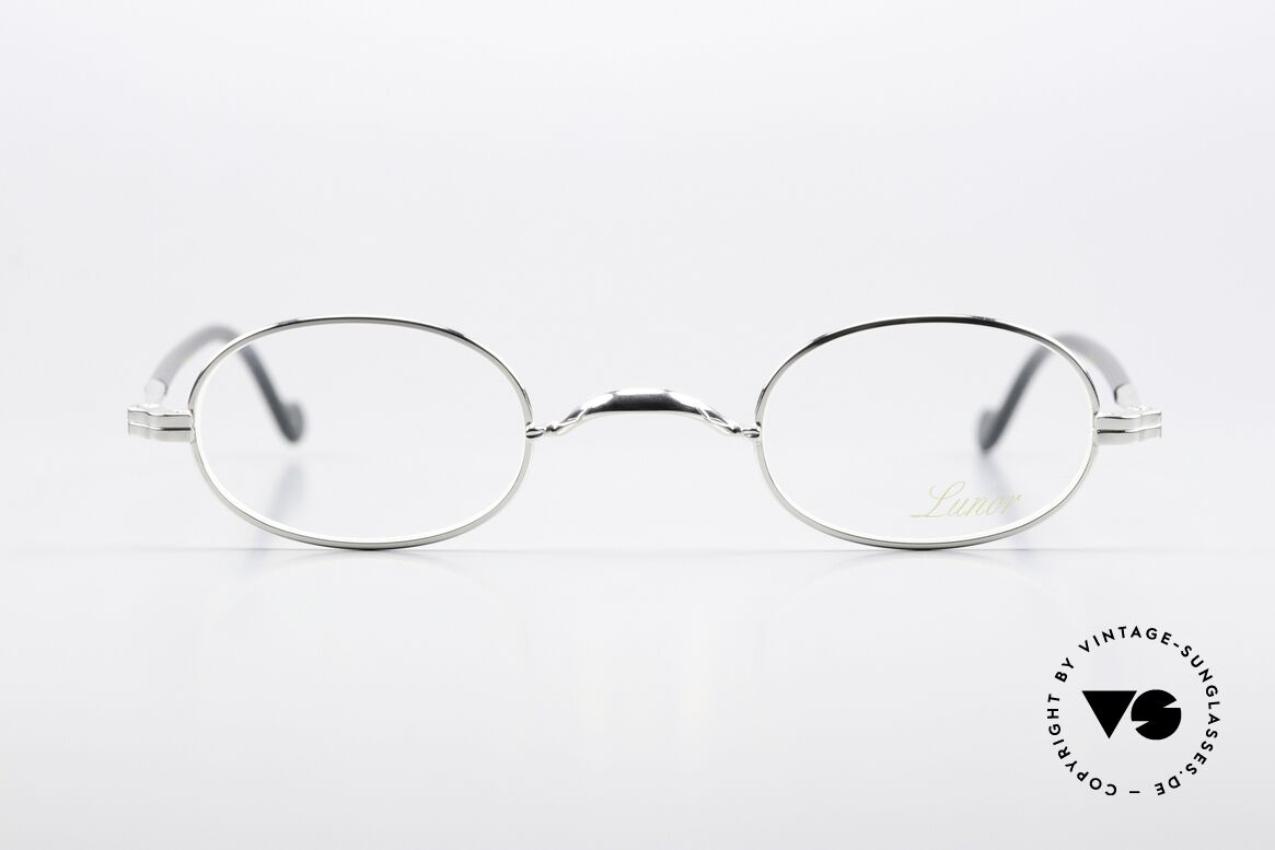Lunor II A 08 Ovale Brille Azetat Bügeln, Vollrand-Metallfassung mit eleganten Acetat-Bügeln, Passend für Herren und Damen