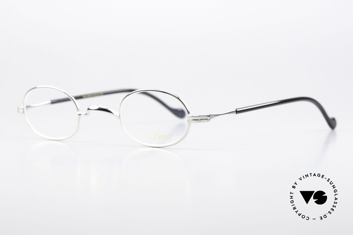 Lunor II A 08 Ovale Brille Azetat Bügeln, sehr schlichte Form mit W-Steg und platin-plattiert, Passend für Herren und Damen