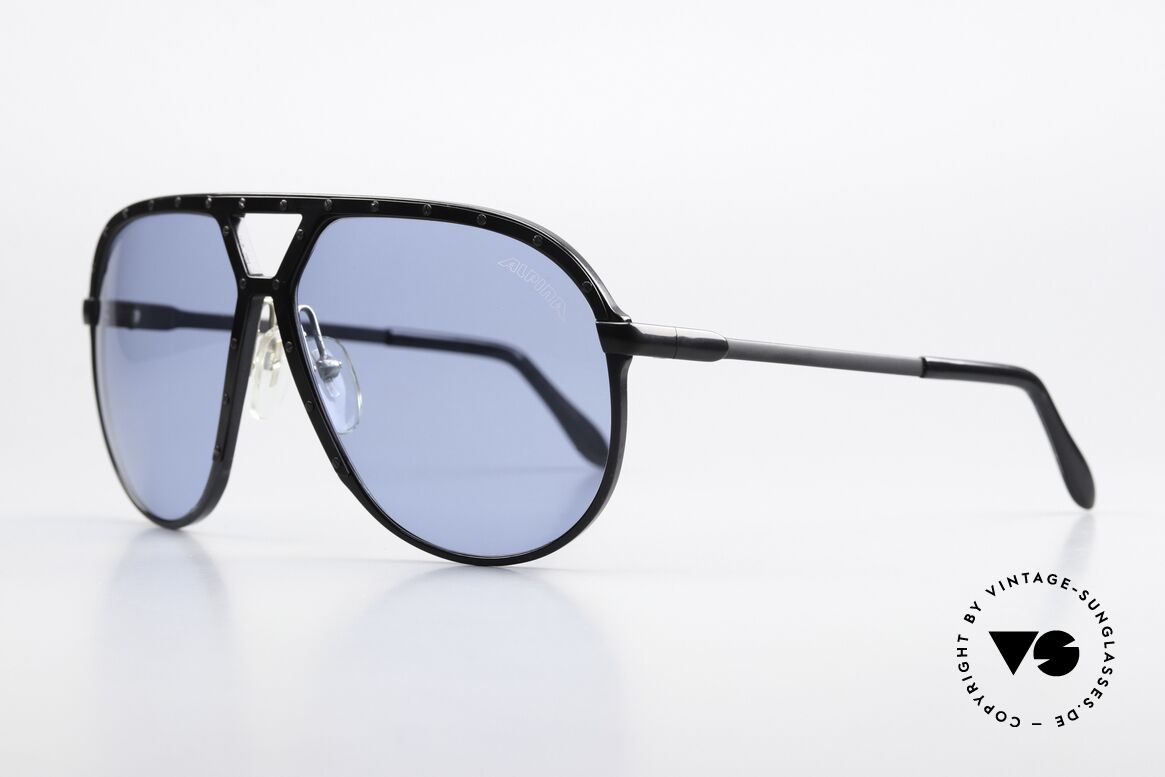Alpina M1 Vintage Sonnenbrille 1986, blaue Sonnengläser mit orig. Alpina Logo, Rarität!, Passend für Herren