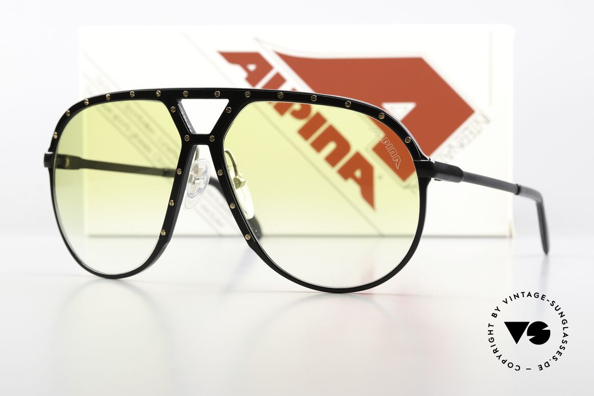 Alpina M1 Gelbe Alpina Verlaufsgläser, die alte Legende im unberührten Zustand; Gr. 64/14, Passend für Herren