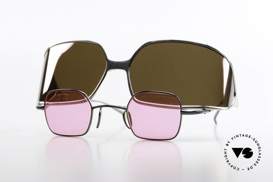Christian Roth 14004 Gunmetal & Goldener Clip-On, tolle Christian Roth vintage Sonnenbrille von 2000, Passend für Herren und Damen