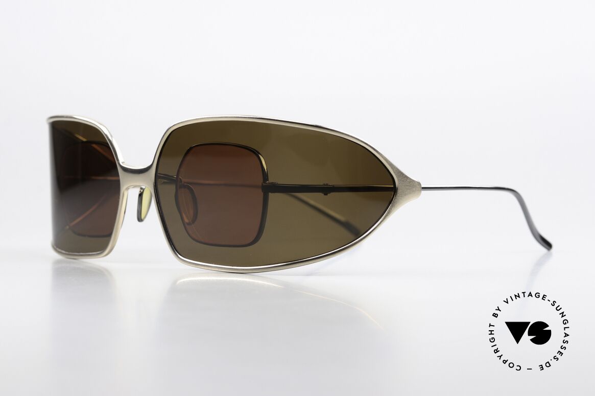 Christian Roth 14004 Gunmetal & Goldener Clip-On, kleine Titanium-Fassung, Gr. 38/26, made in Japan, Passend für Herren und Damen