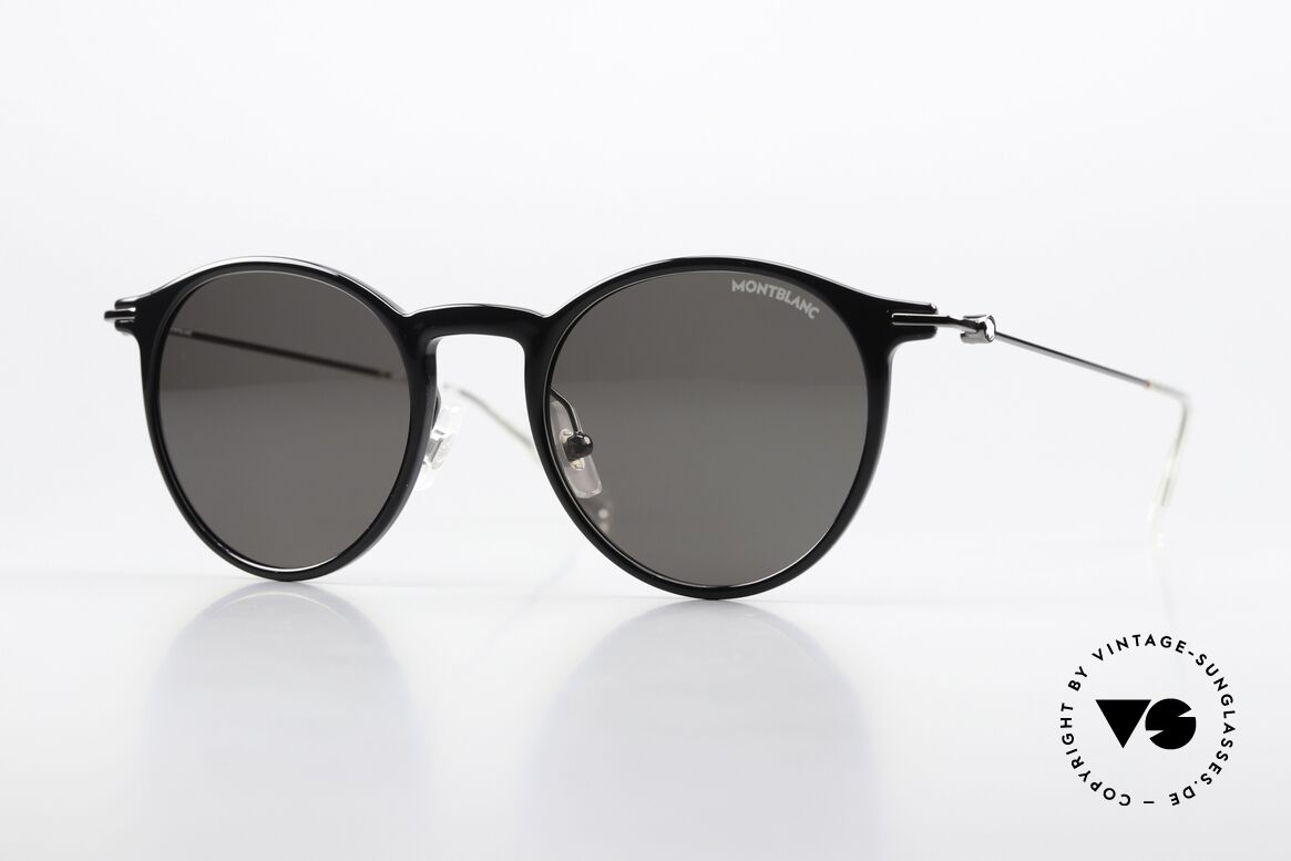 Montblanc MB0097S Pantosonnenbrille Klassisch, klassische Montblanc Pantosonnenbrille in schwarz, Passend für Herren