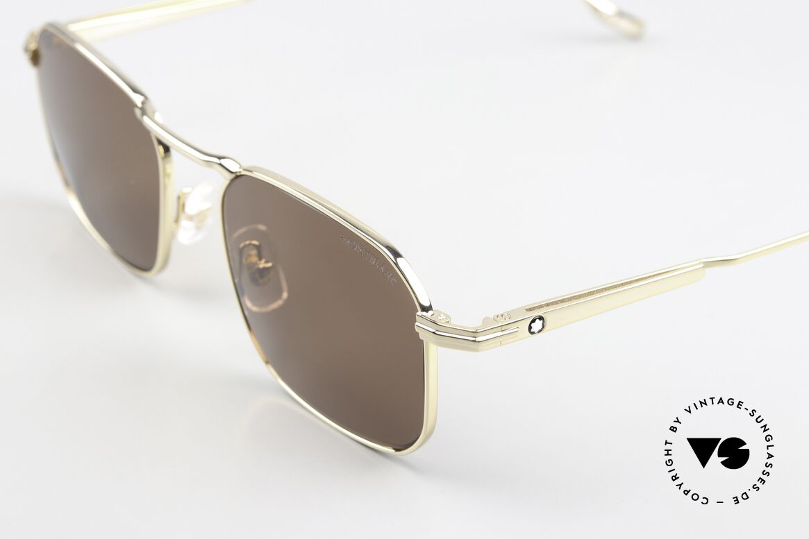 Montblanc MB0218S Herrensonnenbrille Eckig, elegante Herrenbrille, wirklich zeitloser Brillenstil, Passend für Herren