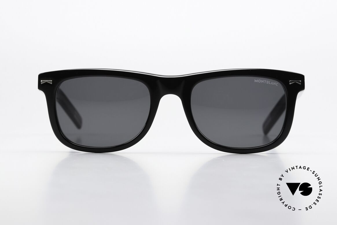 Montblanc MB0260S Eckige Sonnenbrille Azetat, Modell MB0260S; Gr. 53/21 (140mm Rahmenbreite), Passend für Herren